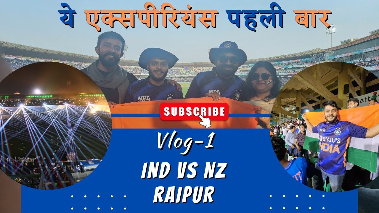 labheshghosh's tweet card. IND vs NZ 2nd ODI IN Raipur | Laser Show | Chhattisgarh | VLOG | TEAM...