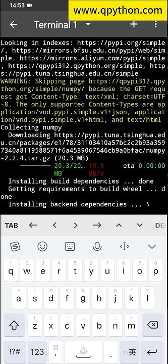 qpython's tweet card. How to install extension packages in QPython?