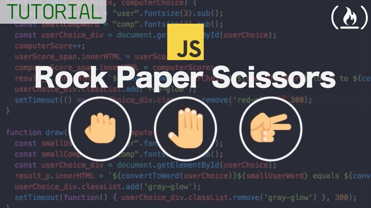 freeCodeCamp's tweet card. This web development tutorial shows how to use JavaScript, HTML, and CSS to create a rock Paper Scissors Game in the browser. Tenzin explains everything in detail. This tutorial is great for beginn...
