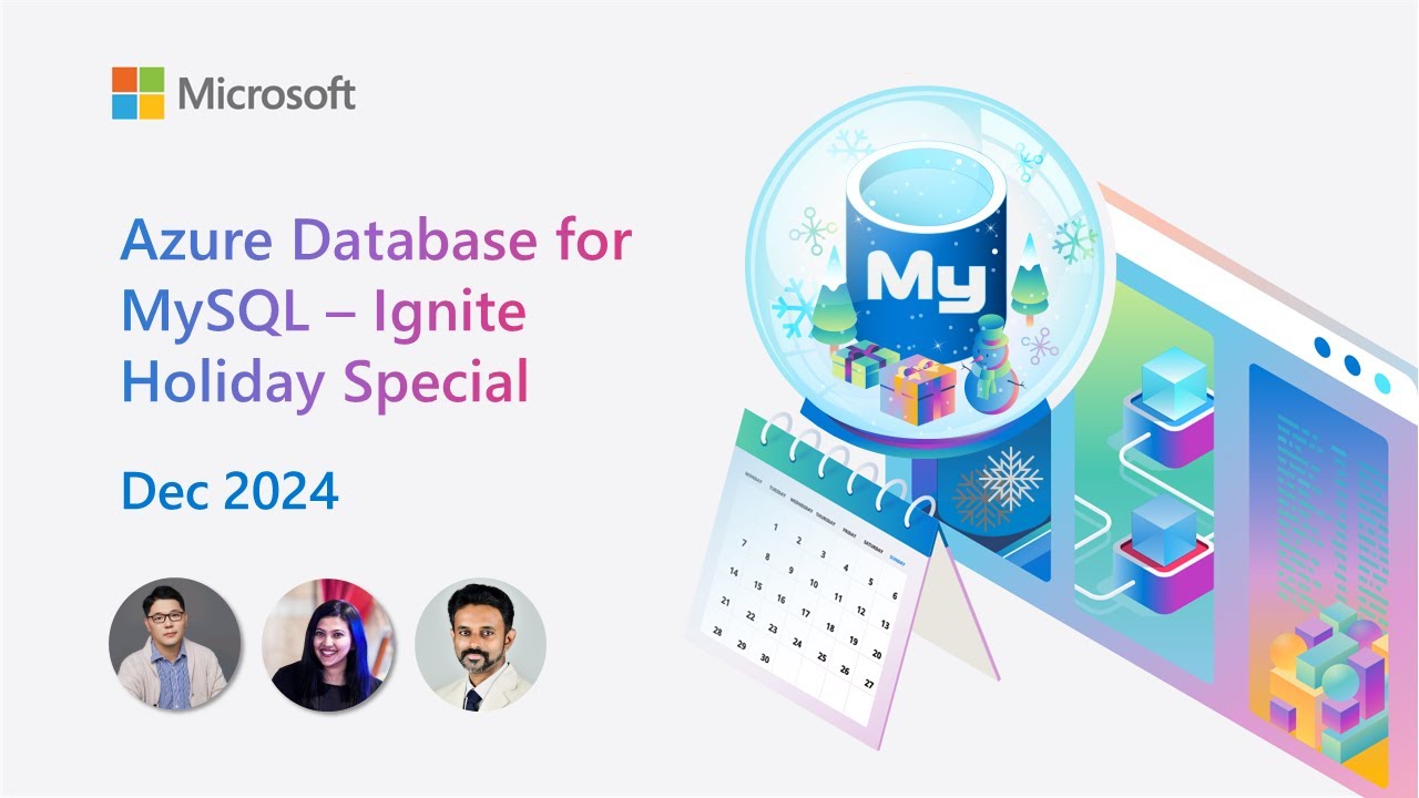 AzureDBMySQL's tweet card. Azure Database for MySQL - Ignite Holiday Special (Dec 2024)