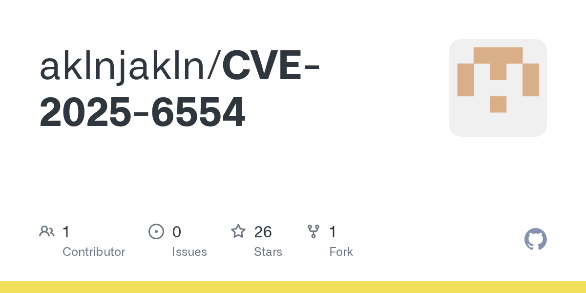 akln_Quincy's tweet card. Contribute to aklnjakln/CVE-2025-6554 development by creating an account on GitHub.