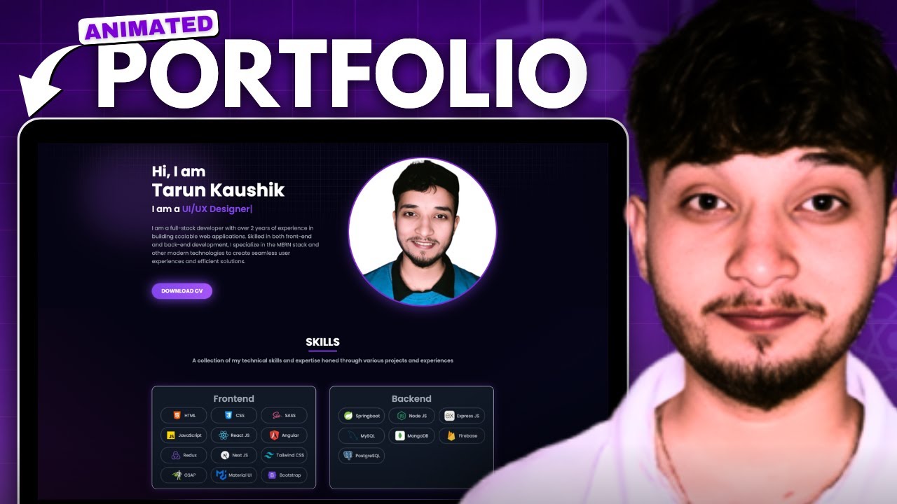 CodingMaster6's tweet card. Build & Deploy a Stunning Animated Portfolio with React & Tailwind CSS