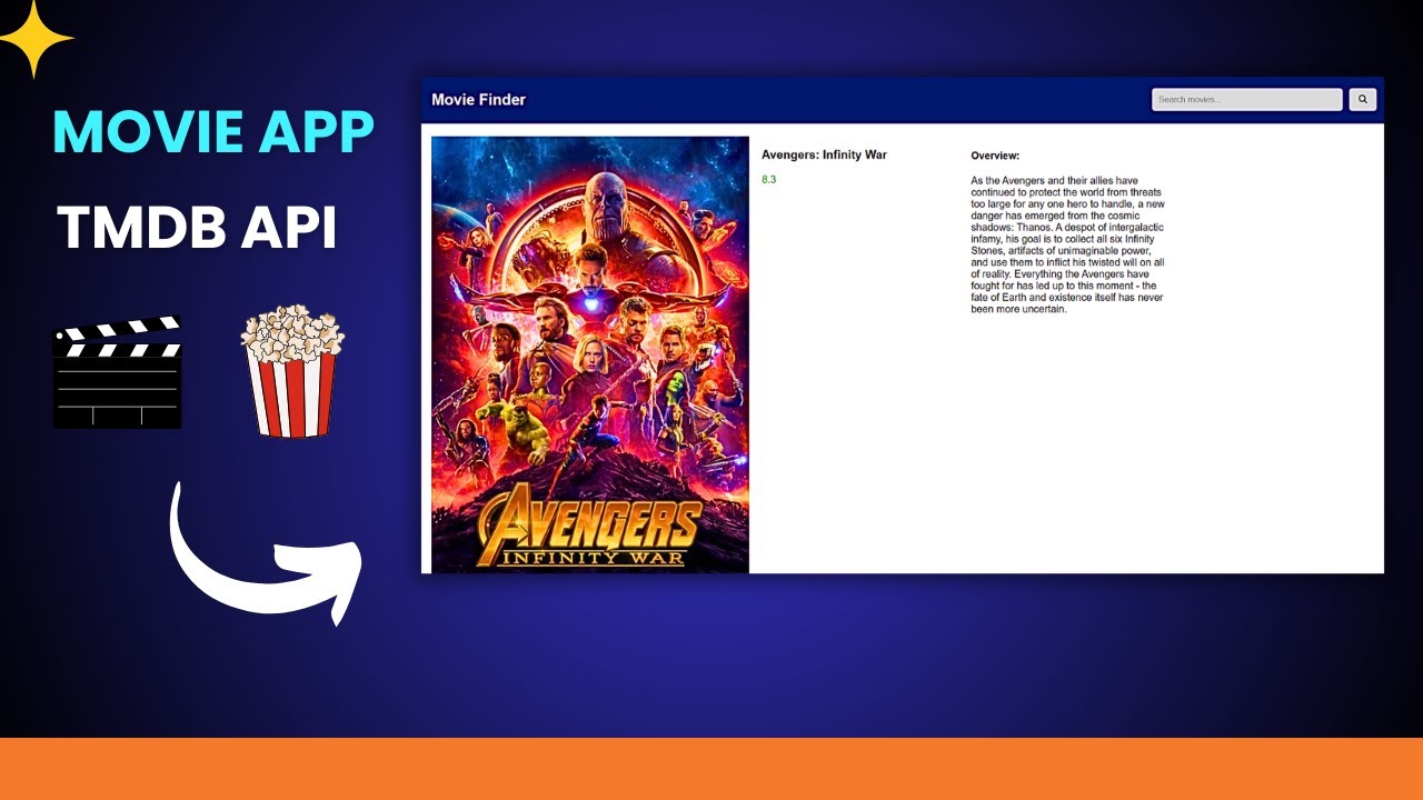 becodewala's tweet card. 🇮🇳Create a Movie Finder Website with HTML, CSS, JavaScript, and API...