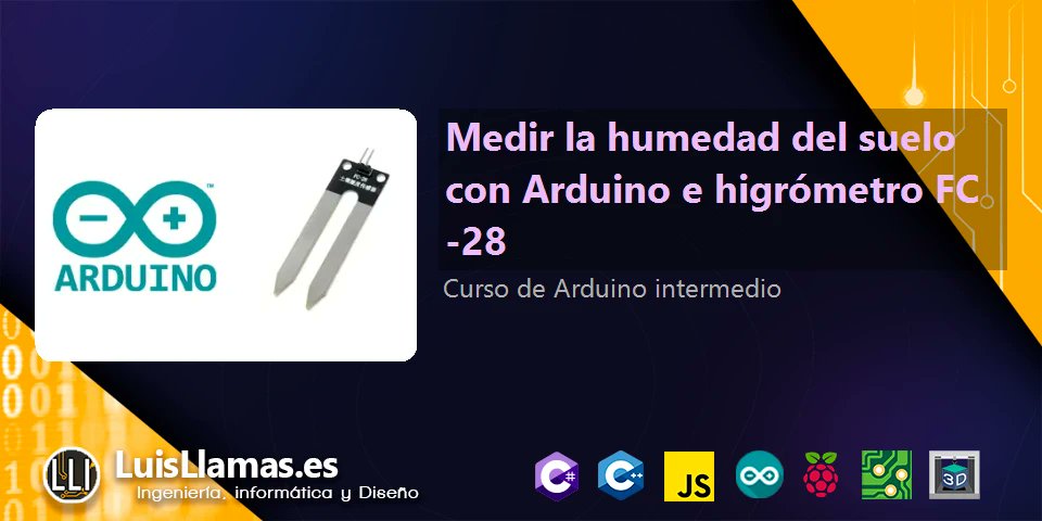 arduino_zero's tweet card. Aprendemos a medir la humedad del suelo con Arduino y el higrómetro FC-28, para automatizar cultivos y sistemas de riego