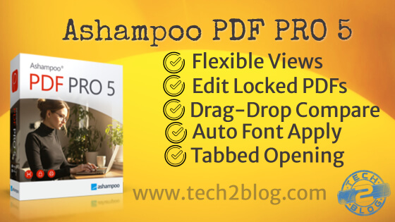 Tech_2Blog's tweet card. Ashampoo PDF Pro 5 is a great fit if you want a fast, flexible, and easy-to-use PDF editor without getting stuck in an expensive subscription. It focuses on