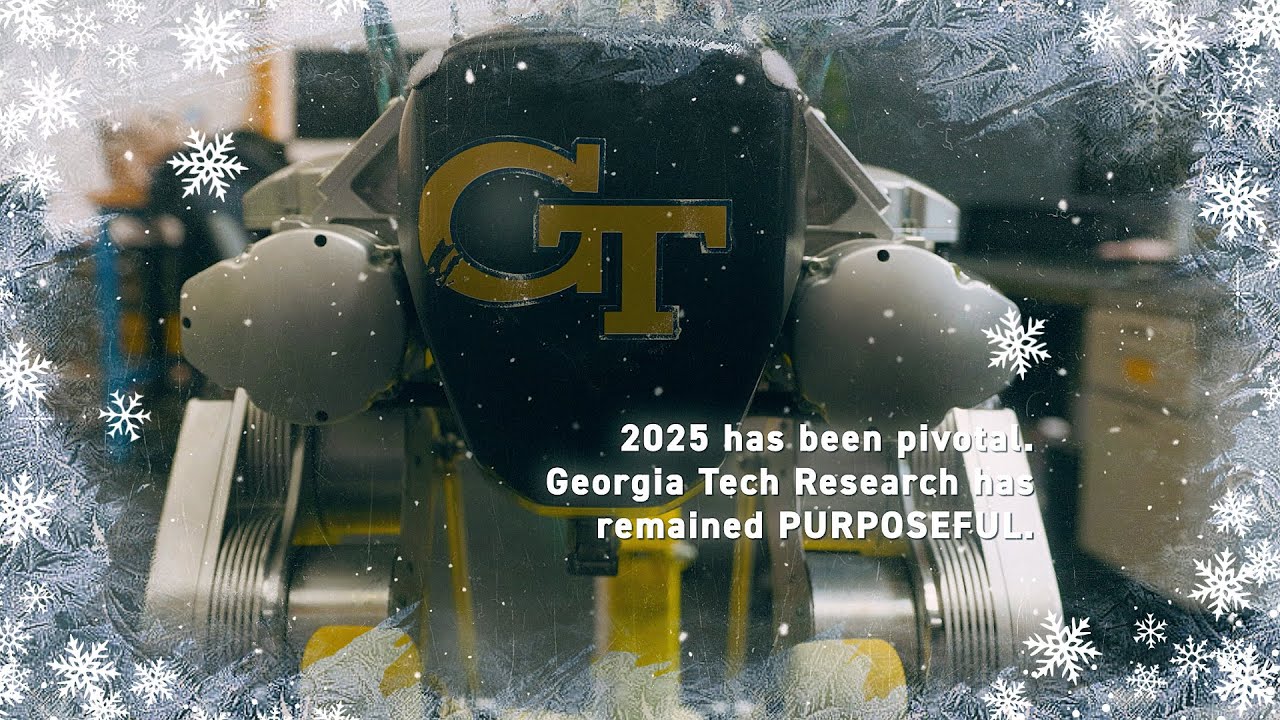 GTResearch_'s tweet card. Happy Holidays from Georgia Tech Research 2025