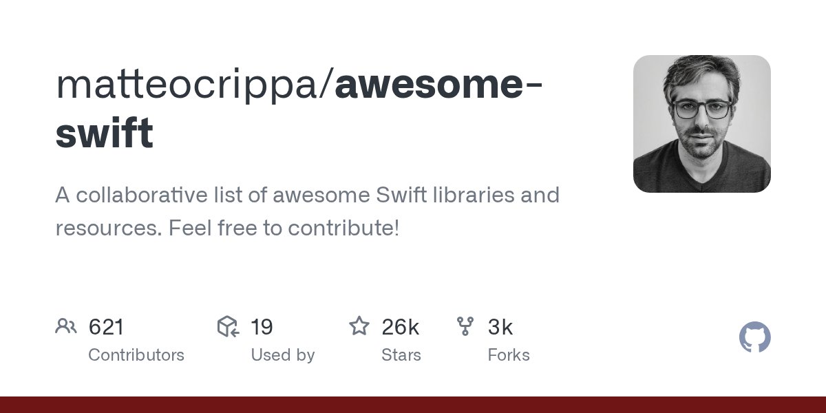 SwiftXcode's tweet card. A collaborative list of awesome Swift libraries and resources. Feel free to contribute! - matteocrippa/awesome-swift