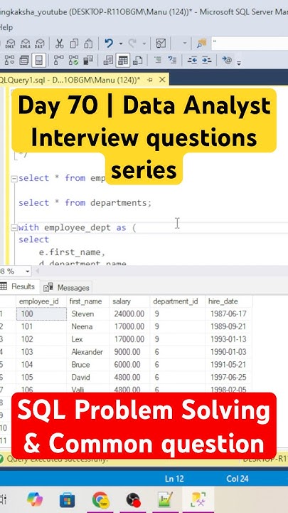 codingkakshaa's tweet card. Day - 70 | Data Analyst Interview: SQL Problem Solving & Common...
