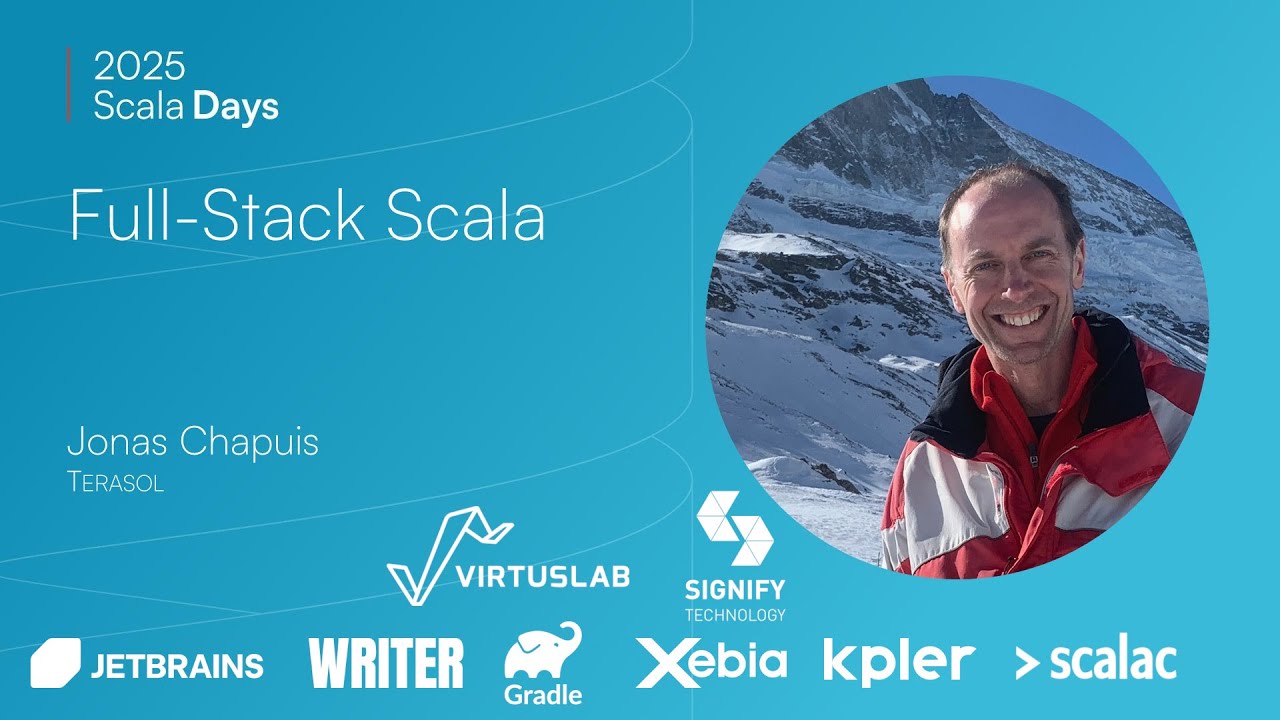 scala_lang's tweet card. Jonas Chapuis: Full stack scala [Scala Days 2025]
