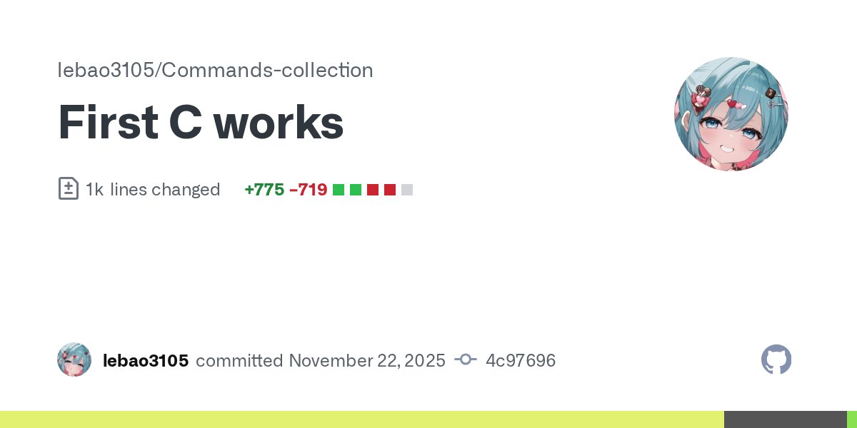 lebao3105's tweet card. First C works · lebao3105/Commands-collection@4c97696