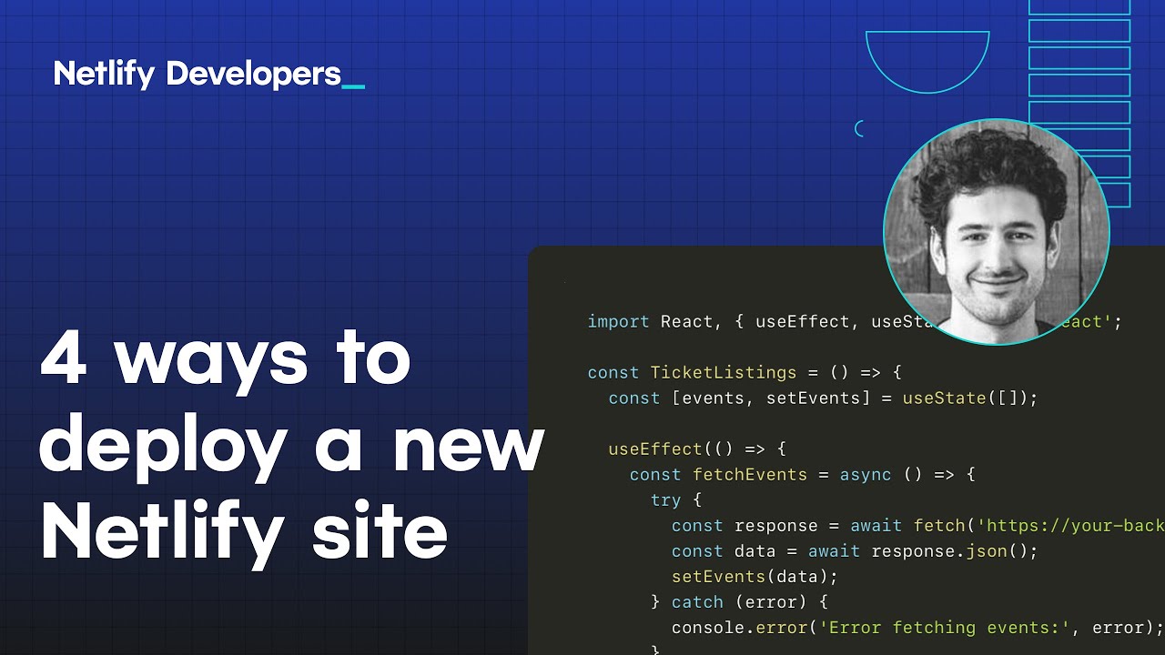 Netlify's tweet card. 4 ways to deploy a new Netlify site