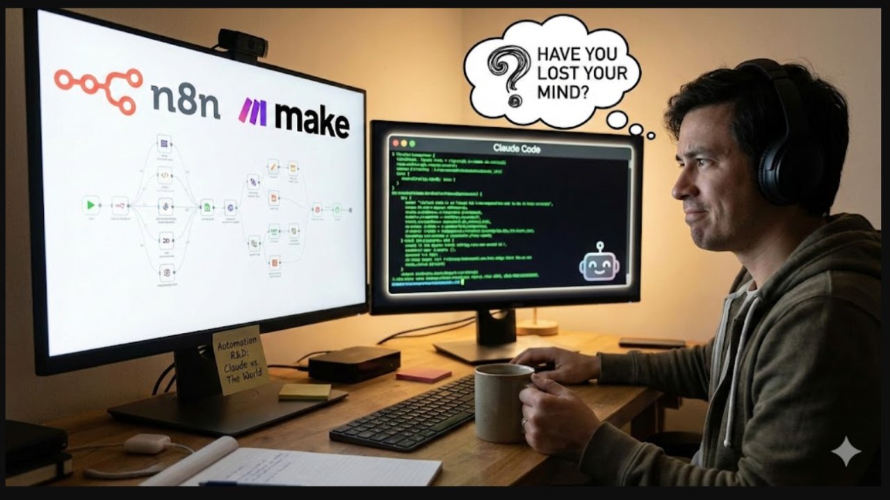 analyticsnerd's tweet card. Can you replace n8n or Make.com with Claude Code? Yes, you can.