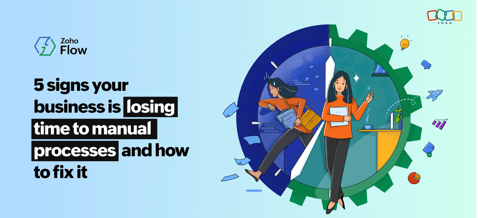 CreatorScripts's tweet card. Discover 5 signs your business needs automation and how Zoho Flow can streamline workflows, boost productivity, and eliminate manual bottlenecks for growth.