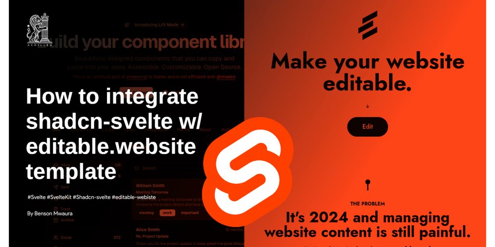 prod42net's tweet card. Follow these steps to integrate shadcn-svelte into the editable.website template. This guide assumes...