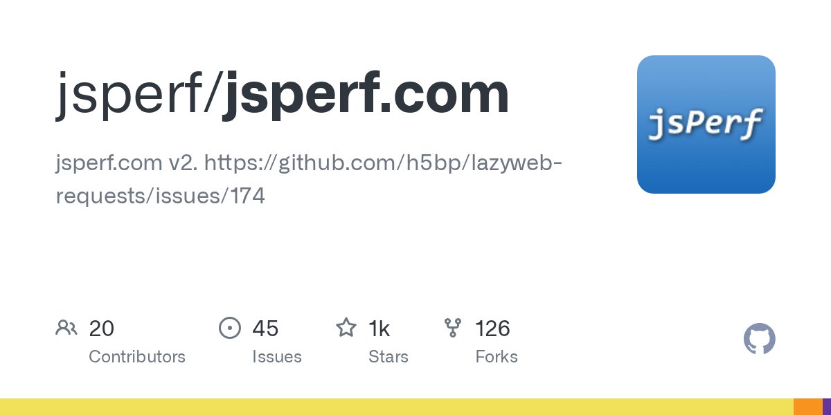 jsperf's tweet card. jsperf.com v2. https://github.com/h5bp/lazyweb-requests/issues/174 - jsperf/jsperf.com
