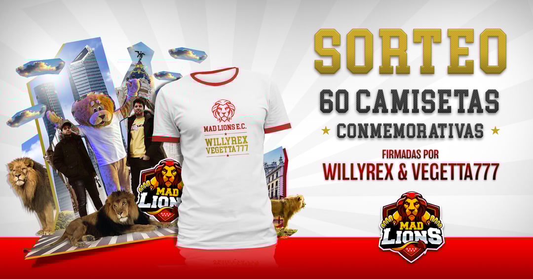 ProJava4's tweet card. Sorteamos 60 camisetas conmemorativas del anuncio de la unión de Vegetta777 y Willyrex a MAD Lions E.C. firmadas por ellos mismos. El sorteo permanecerá abierto todo el mes de diciembre y puedan...