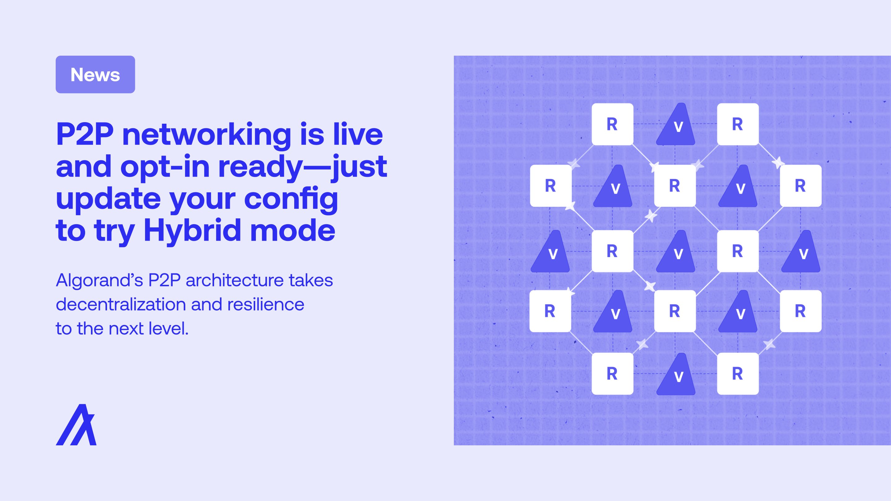 algodevs's tweet card. P2P networking on Algorand means greater decentralization, censorship resistance, higher resilience and lower barriers to entry.
