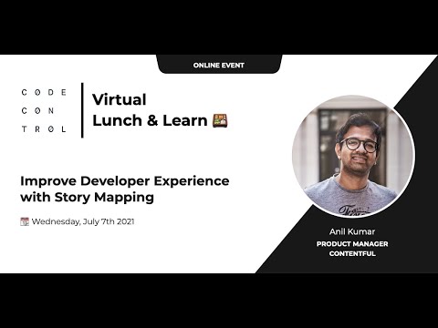 CodeControl_'s tweet card. Virtual Lunch & Learn: Improve Developer Experience with Story Mapping