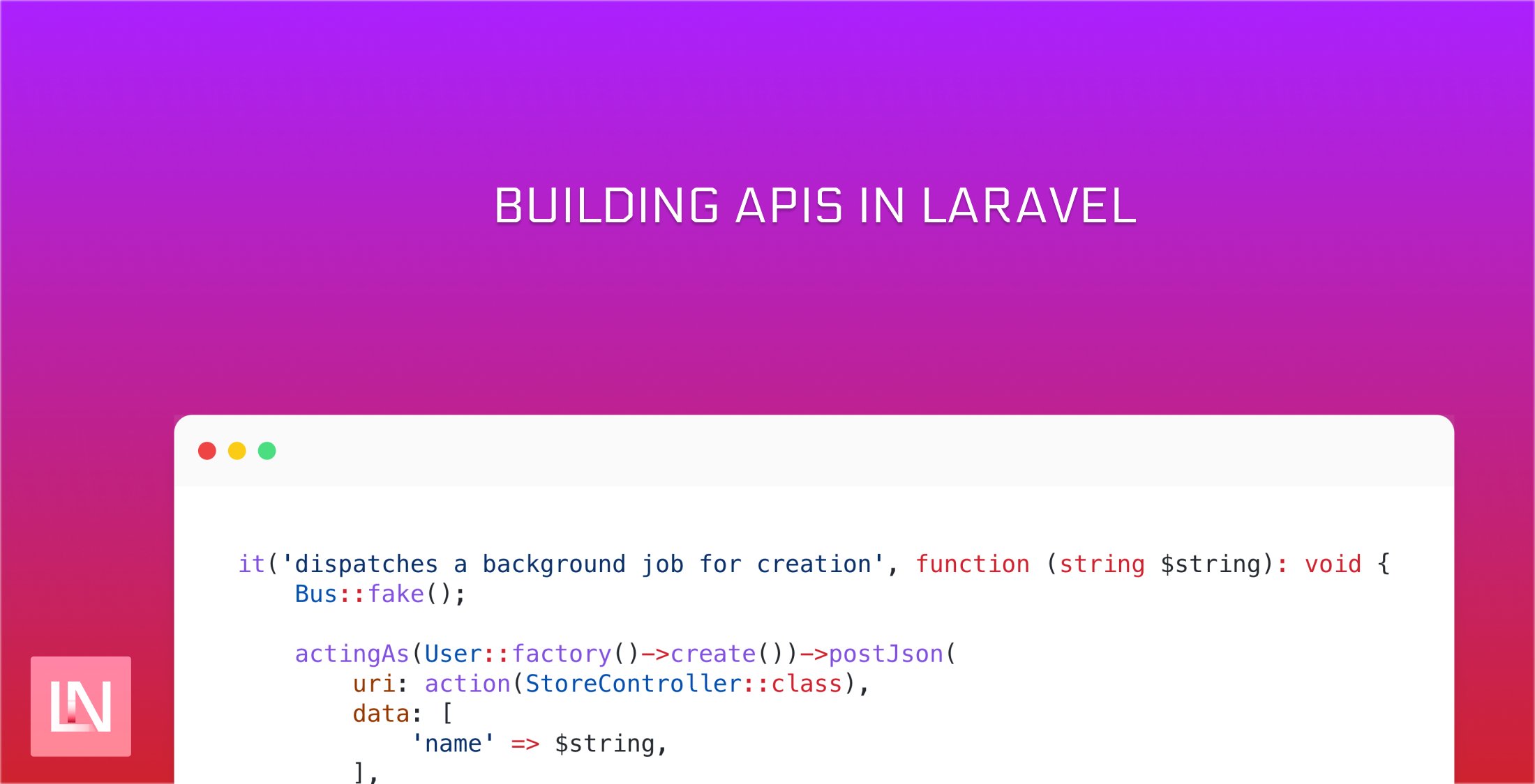 nomadphp's tweet card. Building APIs in Laravel is an art form. You must think beyond data access and wrapping your Eloquent Models in API endpoints.