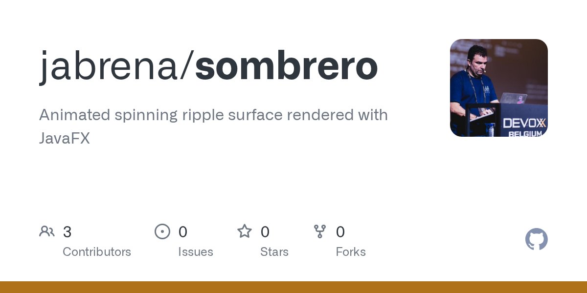 juanantoniobm's tweet card. Animated spinning ripple surface rendered with JavaFX - jabrena/sombrero