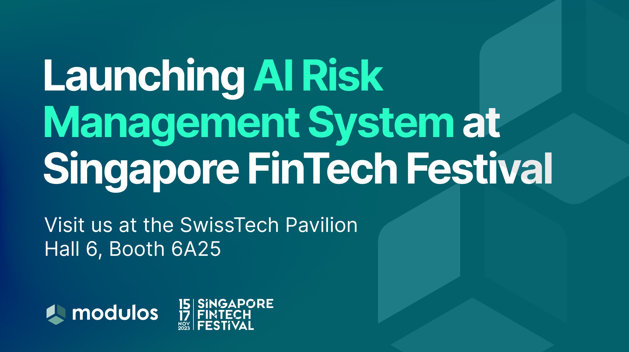 kevinschawinski's tweet card. Modulos has integrated its AI Risk Management System into its Responsible AI Platform, join us at the Singapore FinTech Festival. 