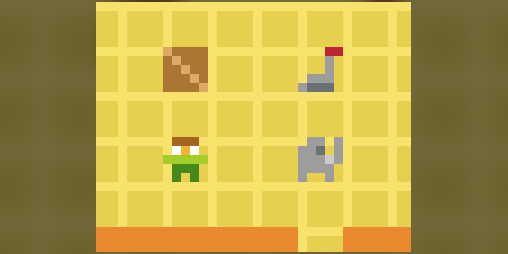 clockworkpat's tweet card. Sokoban-like about vacuum cleaners. Play in your browser