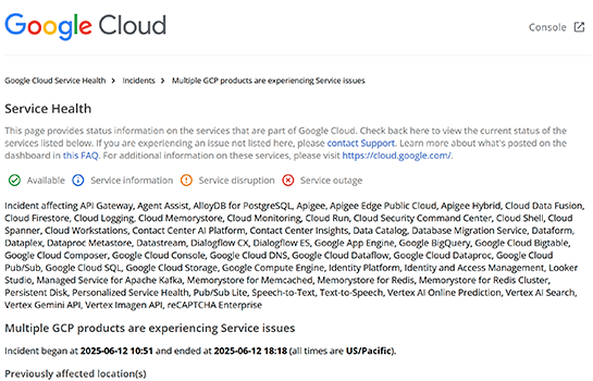 publickey's tweet card. Google Cloudは日本時間で6月13日金曜日の午前2時49分から約3時間のあいだ、Google Cloudの世界中のリージョンにおいてAPIへのアクセスに対して503エラーの発生が増加するなどの障害を起こしていました。 この影響でS...