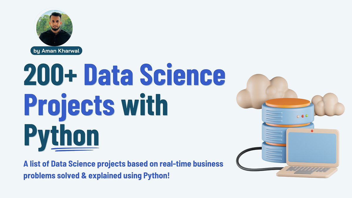 Datascience__'s tweet card. 85+ Data Science Projects solved & explained with Python