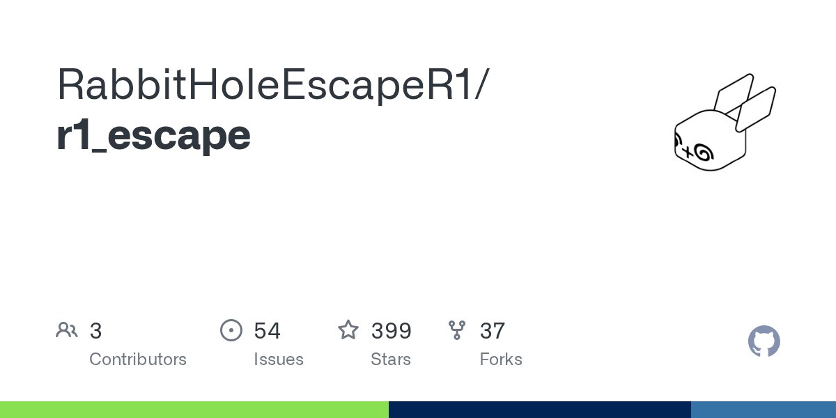 justborncoder's tweet card. Contribute to RabbitHoleEscapeR1/r1_escape development by creating an account on GitHub.