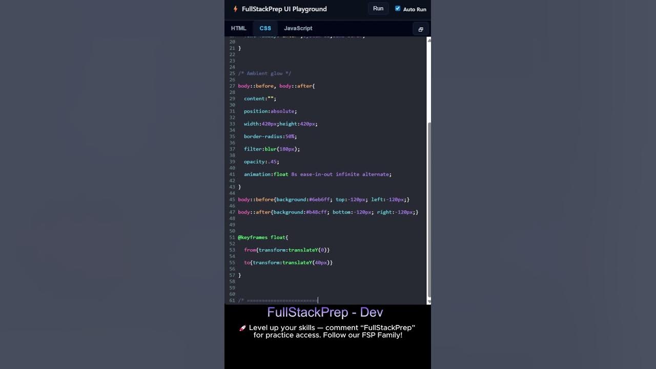 FullstackprepD's tweet card. This Cursor Feels ALIVE 🔥 (Pure HTML CSS JS) #fullstackprep #uiani...