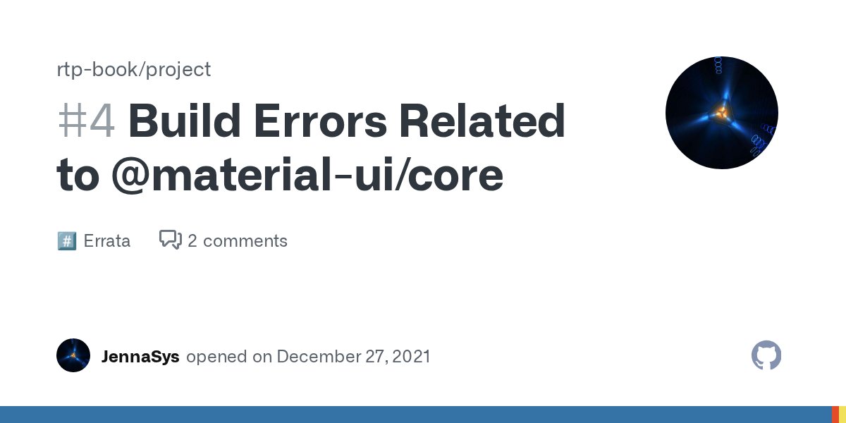 pyreact's tweet card. If you are experiencing problems getting the project to build with errors related to @material-ui/core, try changing the dependency in the package.json file to remove the caret (^) from the version...