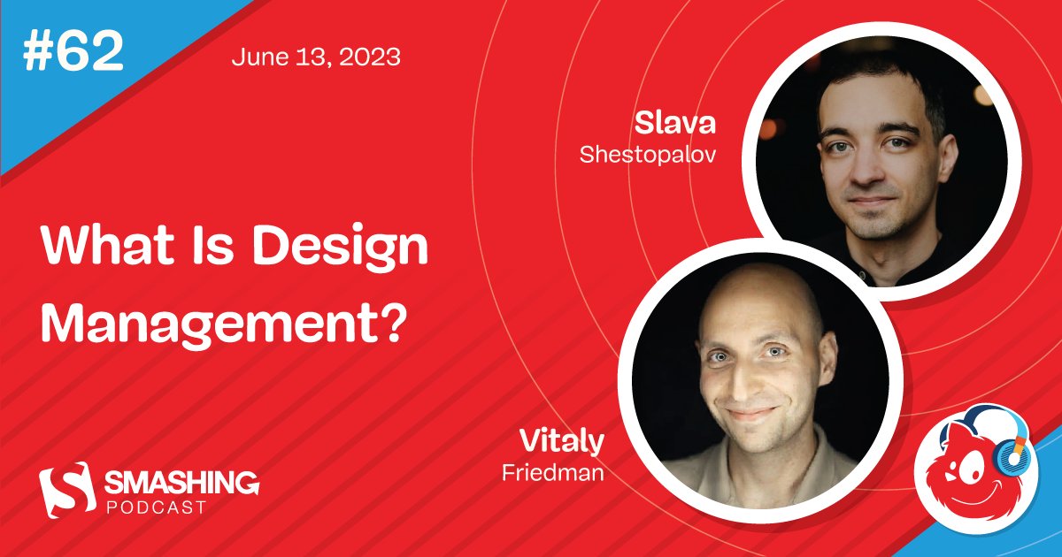 JavaScriptFeed's tweet card. In this episode of The Smashing Podcast, we ask what is a design manager? What does it take and how does it relate to the role of Designer? Vitaly talks to Slava Shestopalov to find out.