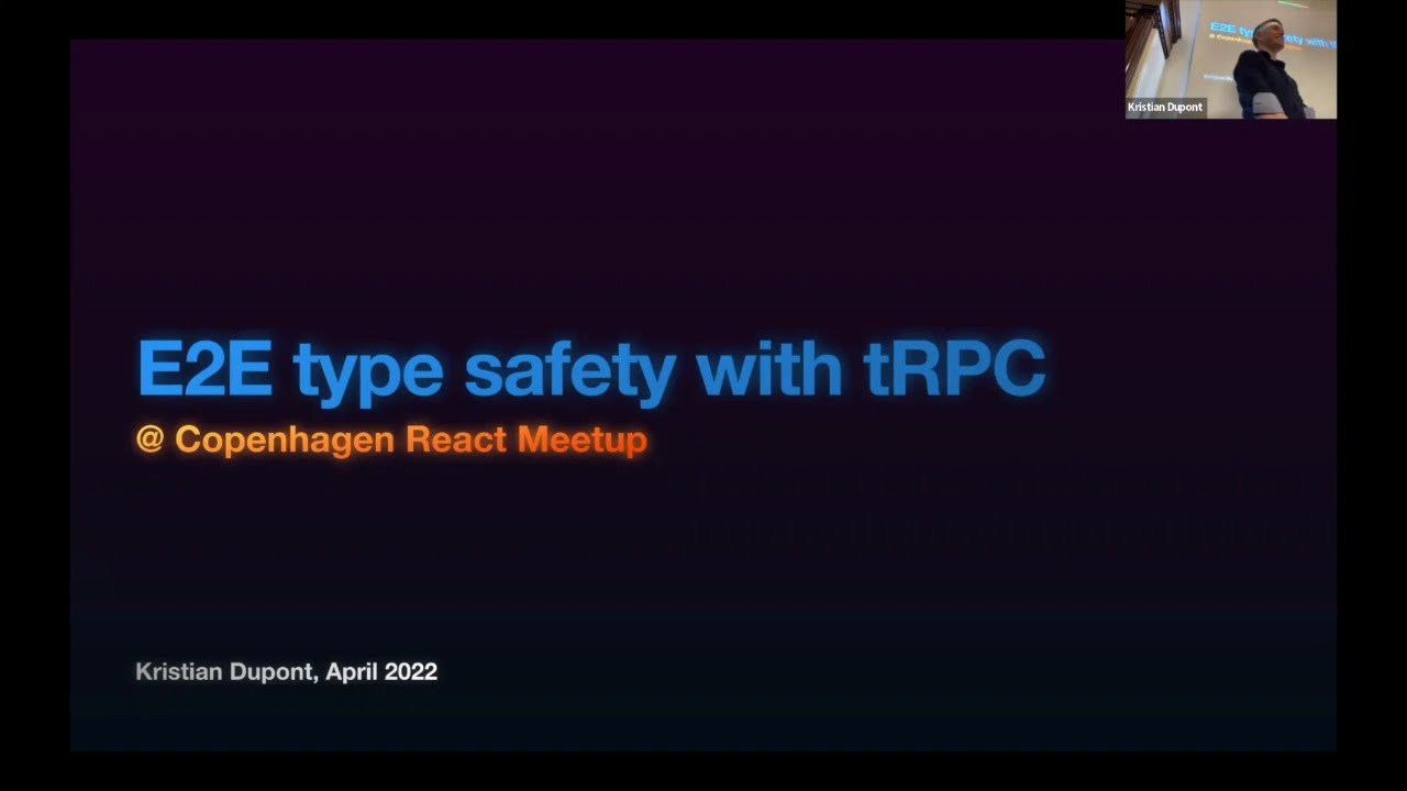 kristiandupont's tweet card. End to end typesafety with tRPC - Kristian Dupont