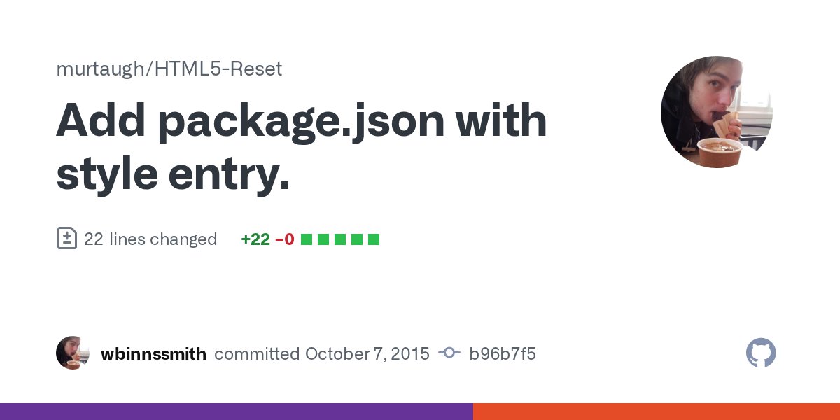 html5reset's tweet card. Add package.json with style entry. · murtaugh/HTML5-Reset@b96b7f5