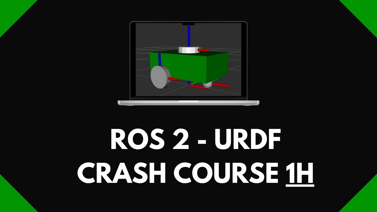 RoboticsBackend's tweet card. Create a URDF with ROS2 [1H Crash Course]