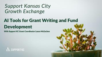 supportkc's tweet card. This introductory-level information session will examine different ways AI tools can assist with grant writing and fund development.