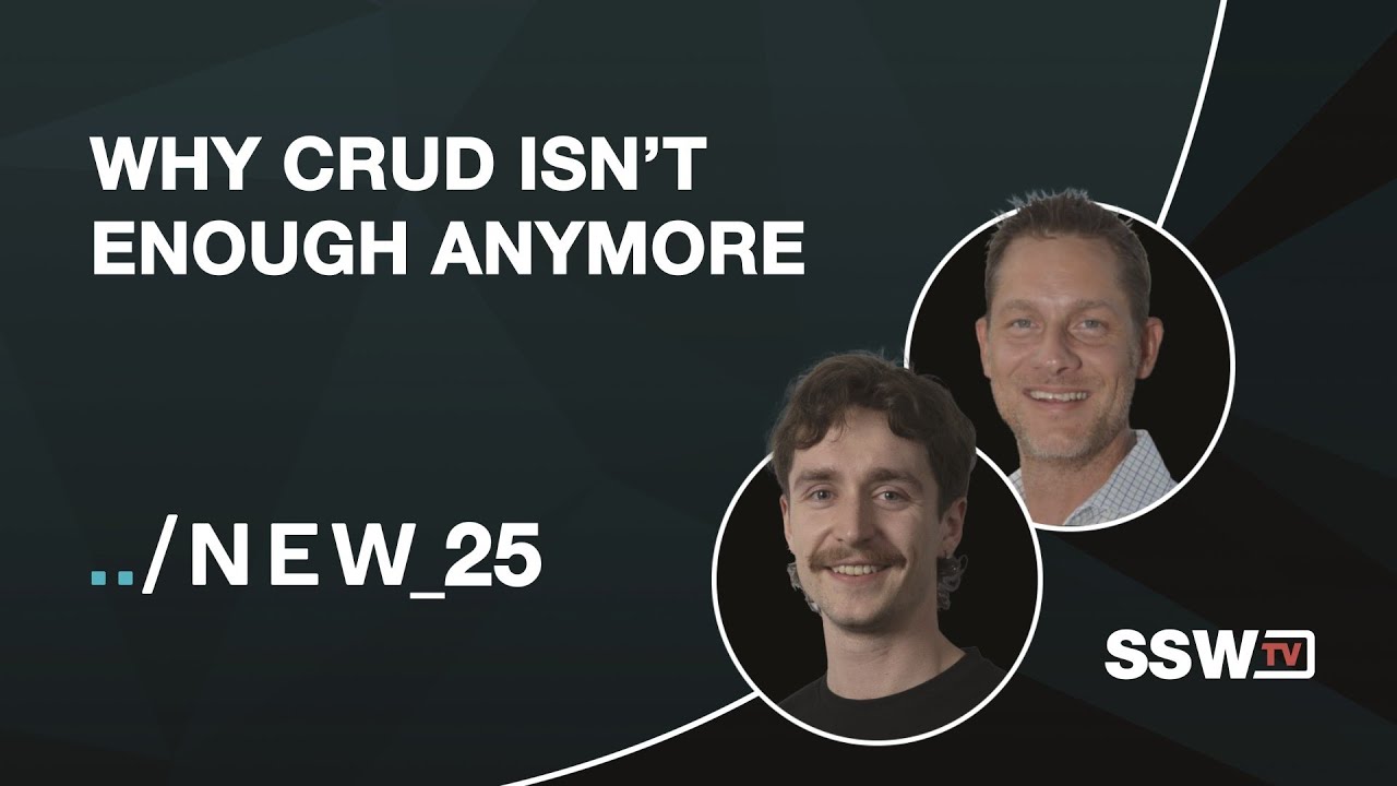 SSWChina's tweet card. Why CRUD Isn’t Enough Anymore | Tom Howard & Isaac Lombard | Slash...