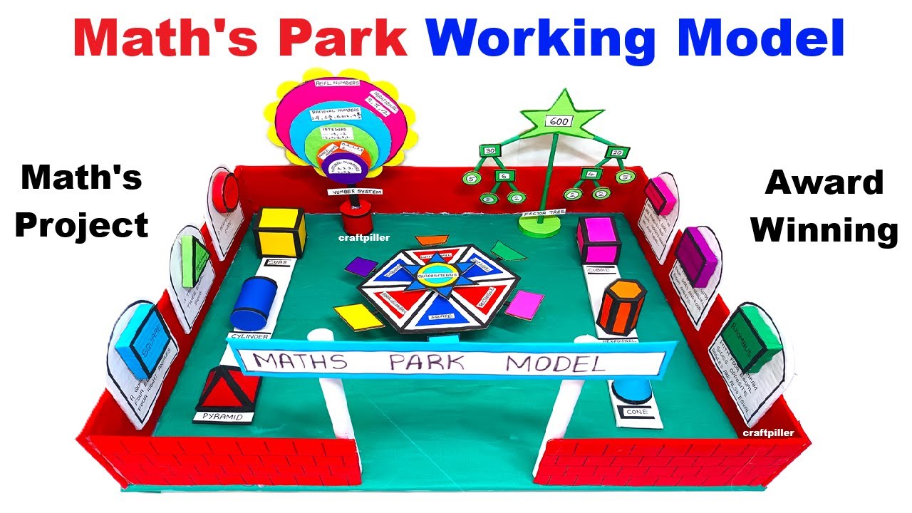 howtofunda's tweet card. maths park working model for maths exhibition - diy - craftpiller