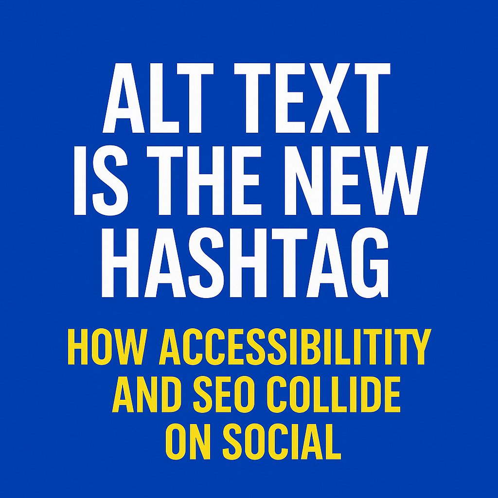 RazorSharpDigit's tweet card. Alt text is the new hashtag. Learn how accessibility boosts social reach and SEO. Read now and optimize your brand today.