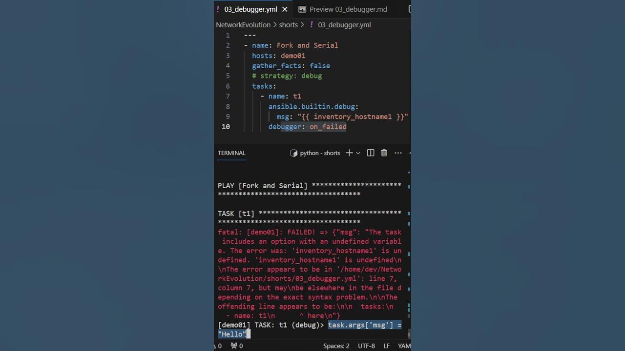NwAutomation's tweet card. Ansible Debugger for effectively troubleshoot Code #ansibletutorial...