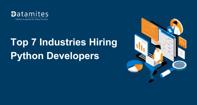 DataMites's tweet card. Discover the top 7 industries hiring Python developers in 2025 and explore where demand is highest. From AI to fintech, Python skills are unlocking lucrative career paths. Stay ahead with insights...