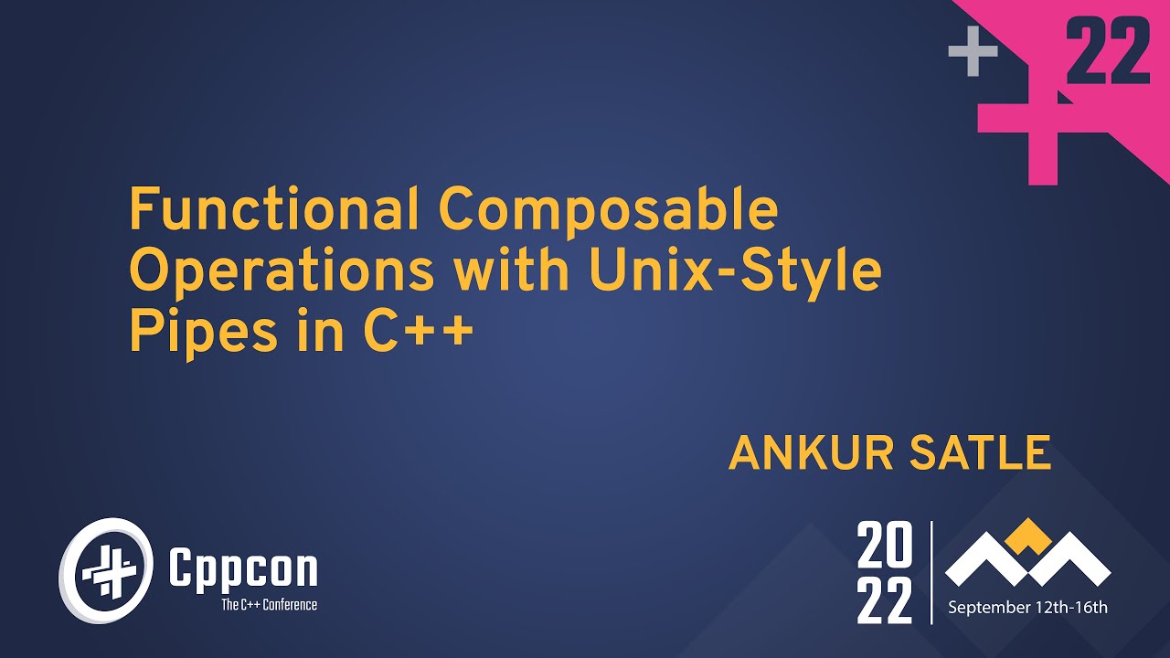 CppCon's tweet card. Functional Composable Operations with Unix-Style Pipes in C++ - Ankur...