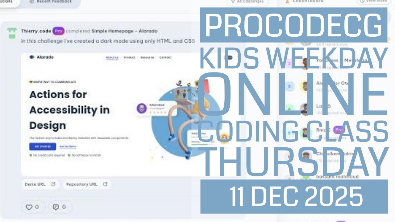 procodecg's tweet card. ProCodeCG Kids Weekday Coding Class - Thursday - 11 Dec 2025