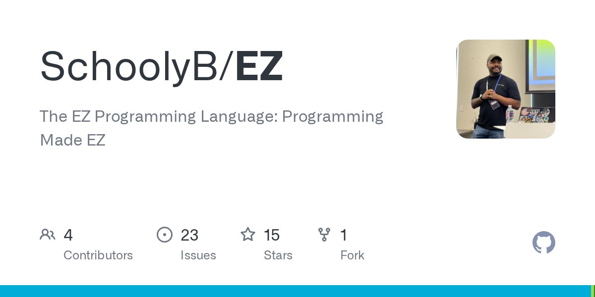 SuperMarshall64's tweet card. The EZ Programming Language: Programming Made EZ. Contribute to SchoolyB/EZ development by creating an account on GitHub.