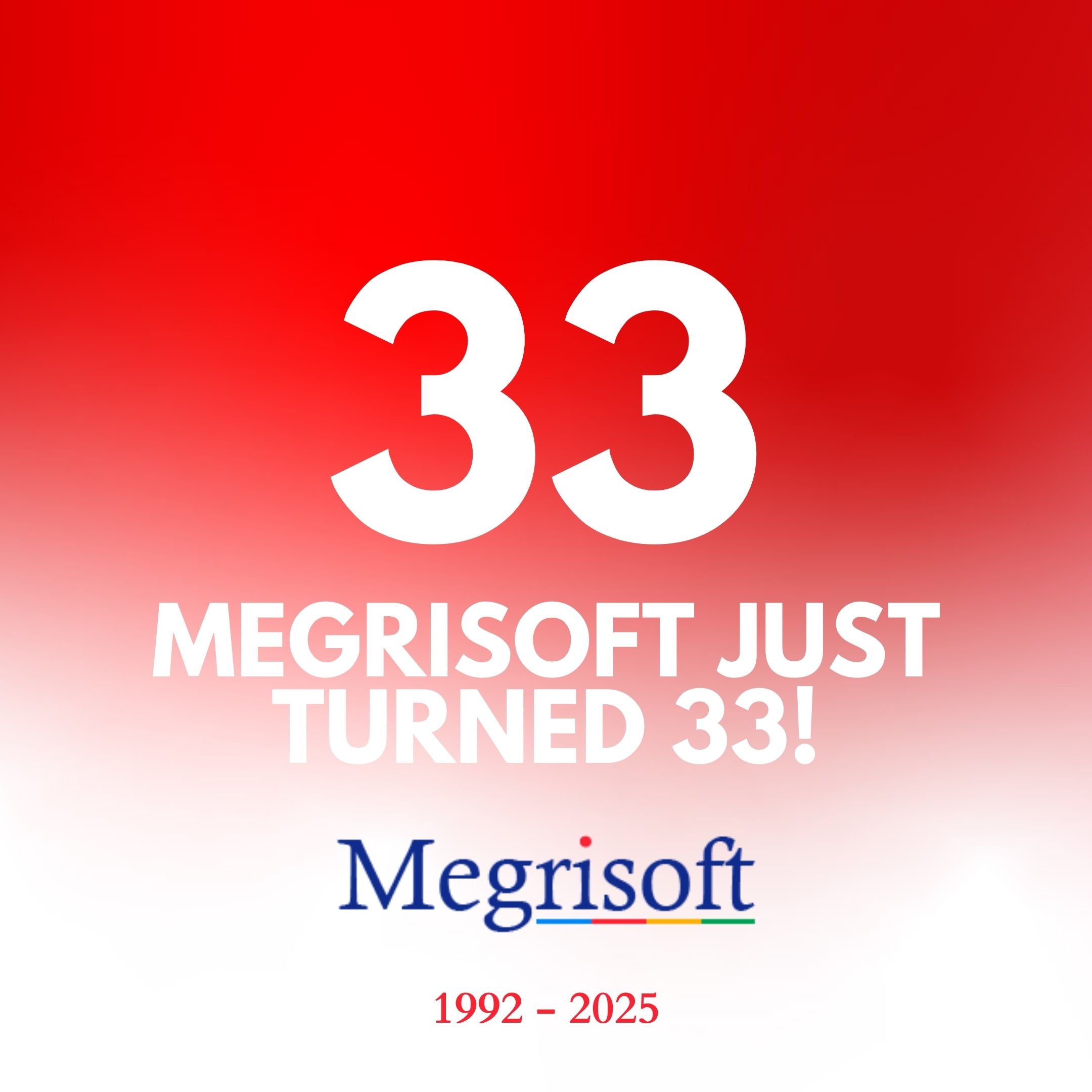 Megrisoft's tweet card. Megrisoft marks 33 years of innovation and SEO excellence. Discover our journey from digital marketing pioneers to leading AI-driven solutions for the future.