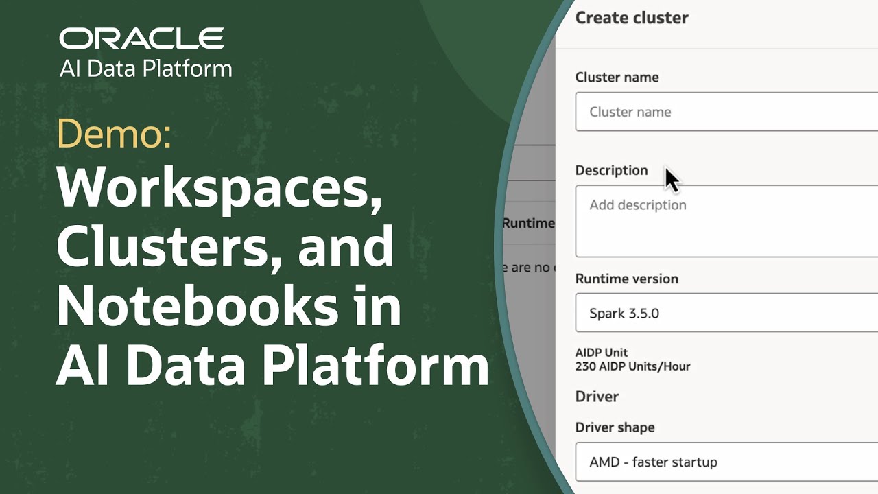 OracleCloud's tweet card. How to Set Up Workspaces, Clusters, and Notebooks in Oracle AI Data...