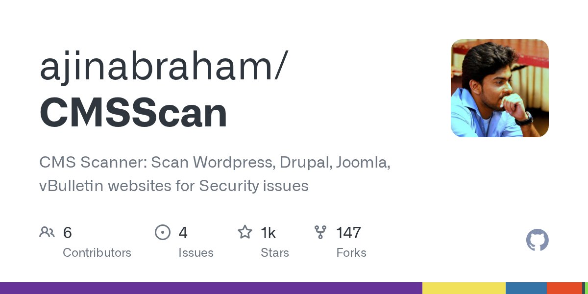 say_hi_coder's tweet card. CMS Scanner: Scan Wordpress, Drupal, Joomla, vBulletin websites for Security issues - ajinabraham/CMSScan