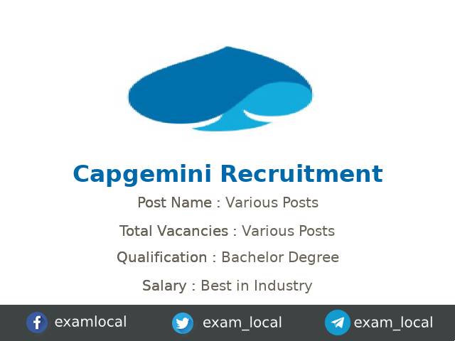 exam_local's tweet card. Capgemini Recruitment 2025 - Capgemini is recruiting Various candidates for their Python Developer jobs in Bengaluru, Karnataka, India. Before applying for