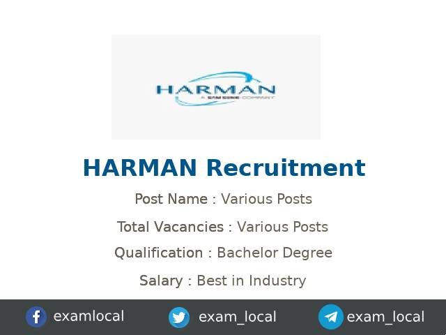 exam_local's tweet card. HARMAN Recruitment 2025 - HARMAN Professional Solutions is recruiting Various candidates for their Python Developer jobs in Bengaluru East, Karnataka, India.