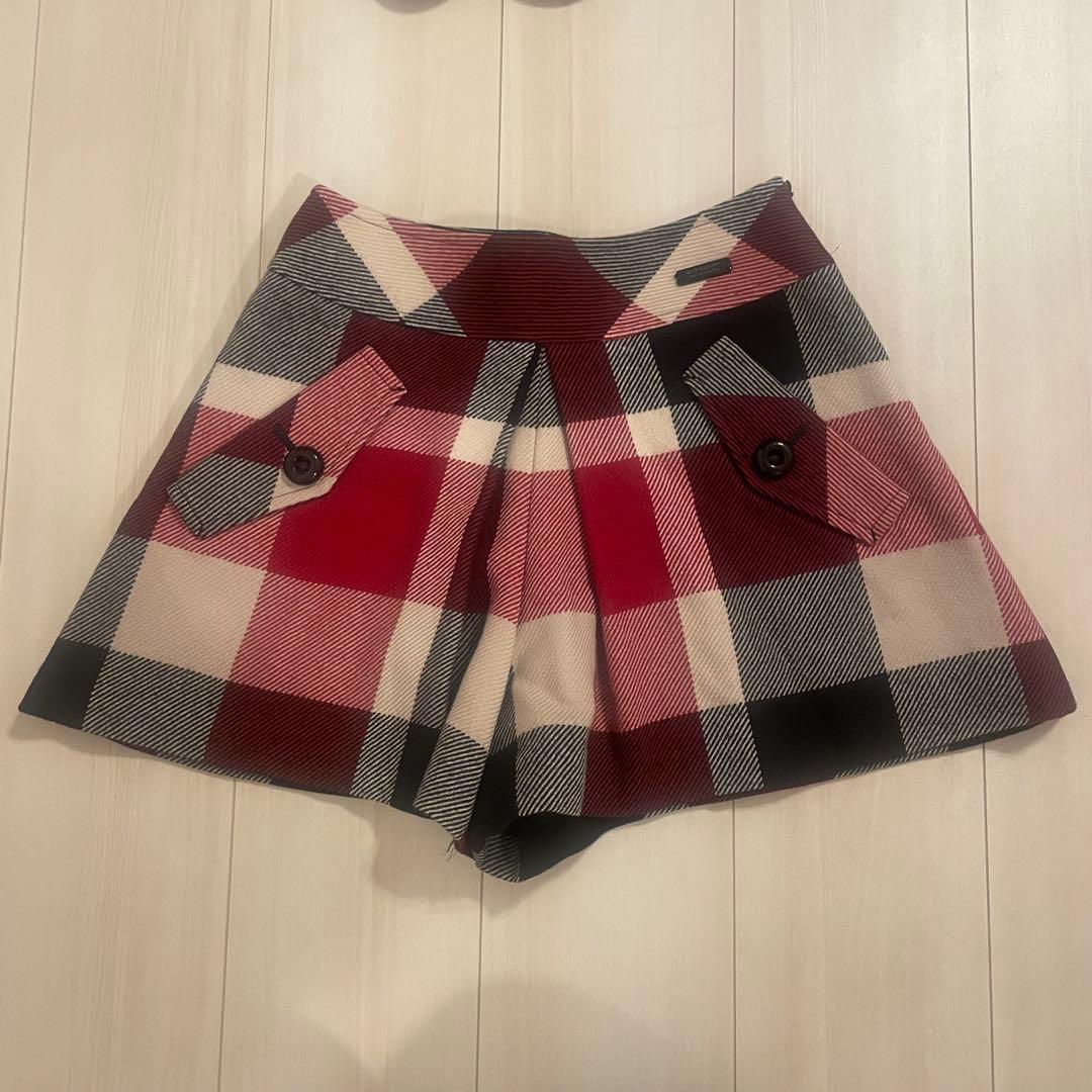【未使用品　美品】BURBERRY カフェオレカラー　キュロットスカート　36 未使用品 美品】BURBERRY カフェオレカラー キュロットスカート 36